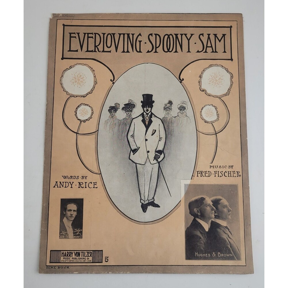 1917 Sheet Music Everloving Spoony Sam Artie Hall Fred Fischer Andy Rice #SM3